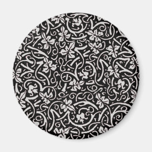 Íman William Morris Black White Grape Vine Art