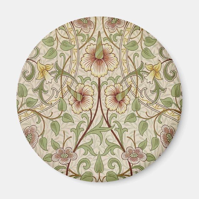 Íman William Morris Daffodil Classic Flower Wallpaper (Frente)
