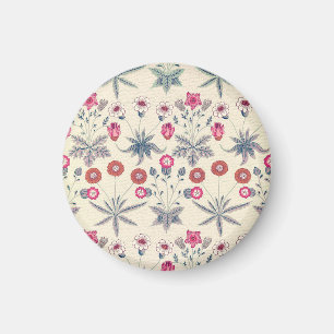 Íman William Morris Daisy Padrão Floral Laranja Vermel