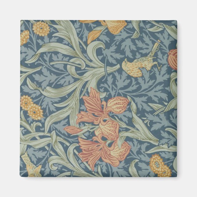 Íman William Morris Decorative Art Iris Pattern (Frente)