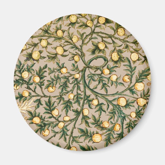 Íman William Morris Floral Frutas Jardim Flor Clássico (Frente)