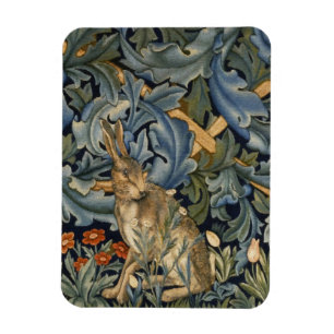 Íman William Morris Forest Rabbit Arte Floral Nouveau