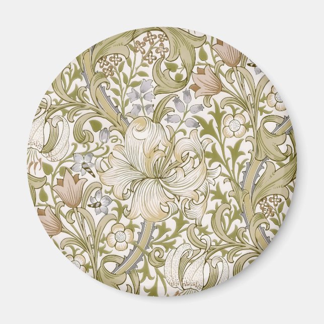 Íman William Morris Golden Lily Garden Flower Classic (Frente)