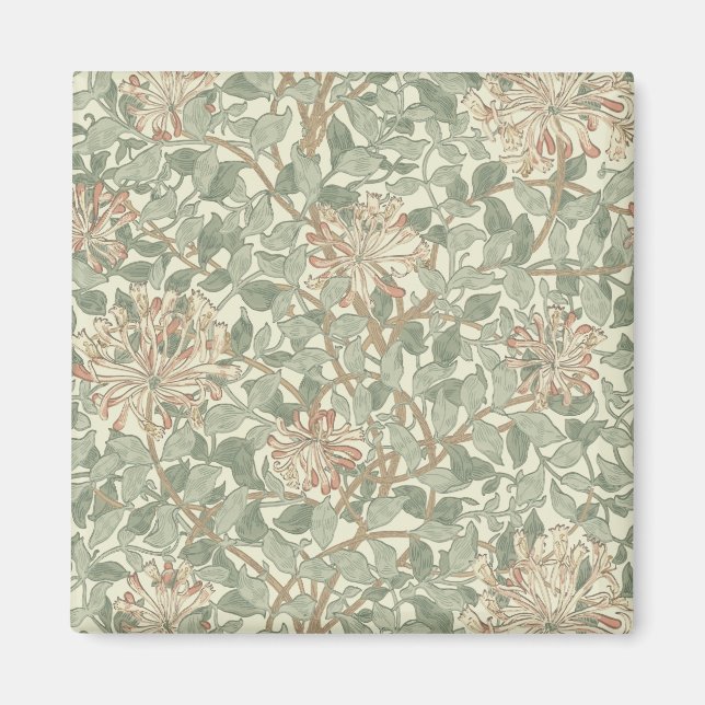 Íman William Morris Honeysuckle Green Floral (Frente)