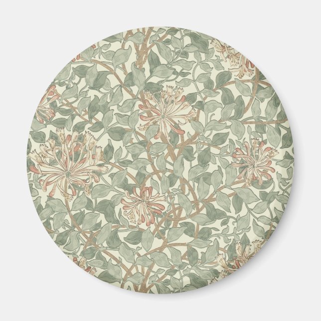 Íman William Morris Honeysuckle Green Floral (Frente)