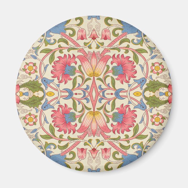 Íman William Morris Lodden Padrão Floral Pastel  (Frente)