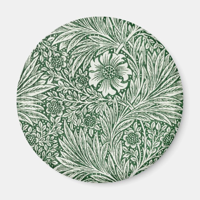 Íman william morris marigold flor verde floral (Frente)