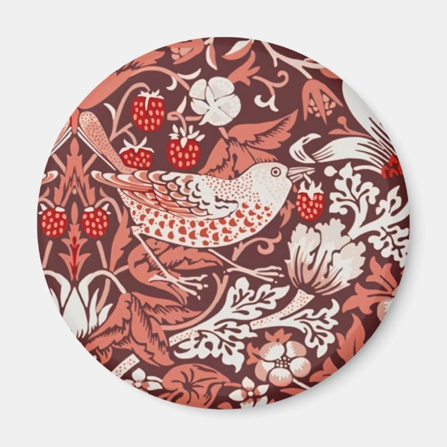 Íman William Morris Morango Ladrão Terracota Pássaro (Frente)