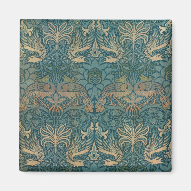Íman William Morris Peacock e Dragon Textile Design (Frente)