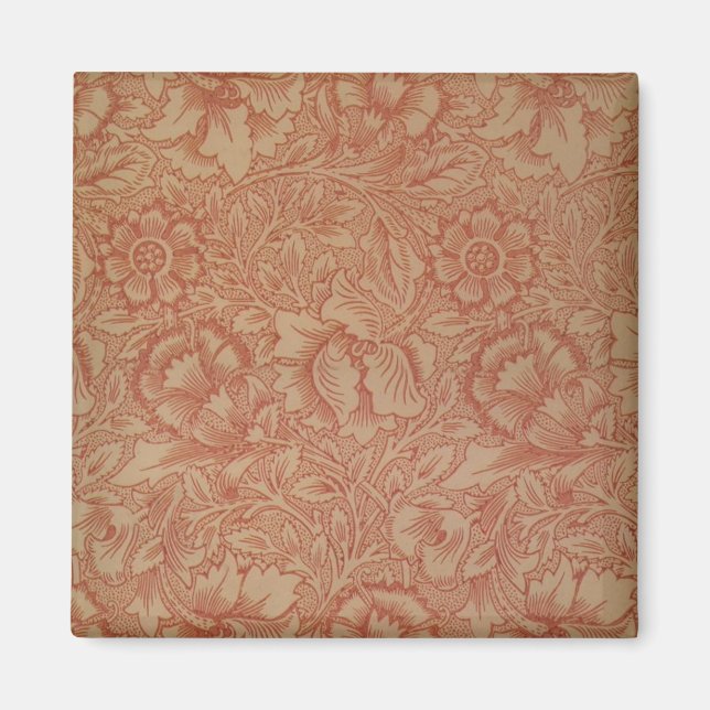 Íman William Morris Pink Poppy Floral Flor (Frente)