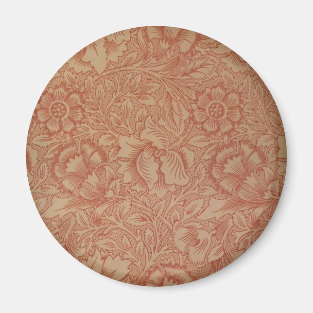 Íman William Morris Pink Poppy Floral Flor (Frente)