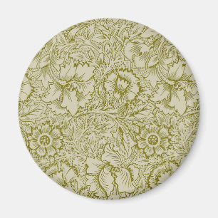 Íman William Morris Poppy Classic Floral Green
