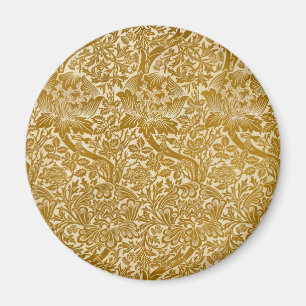 Íman William Morris Rosa e Thistle Floral Ouro