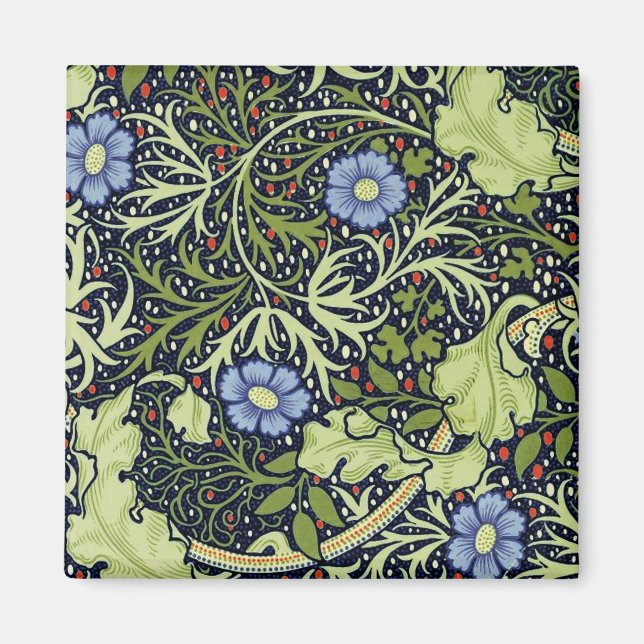 Íman William Morris Seaweed Flor Antiquado (Frente)