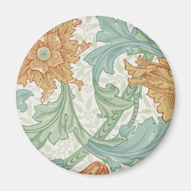 Íman William Morris Solteiro Stem Floral Patterno (Frente)