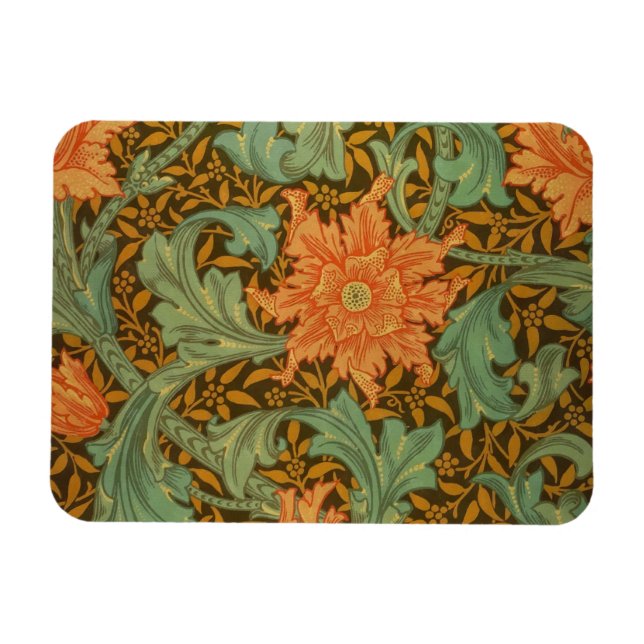 Íman William Morris Solteiro Stem Pattern Art Nouveau (Horizontal)