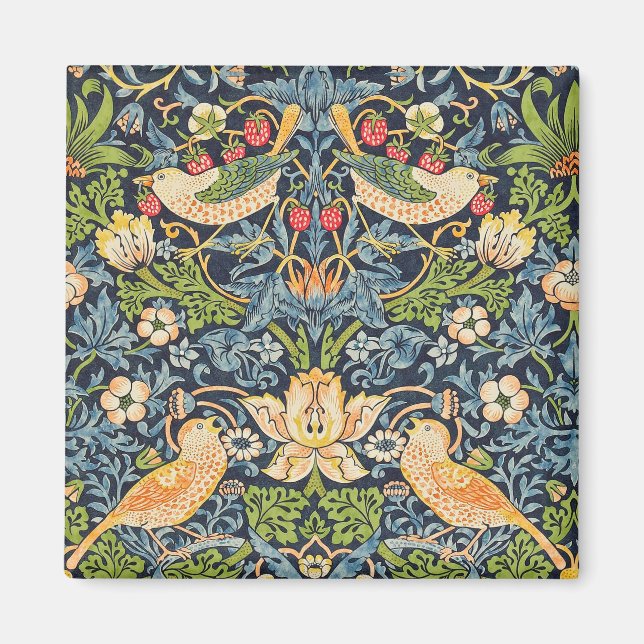Íman William Morris Strawberry Thief Padrão Floral (Frente)