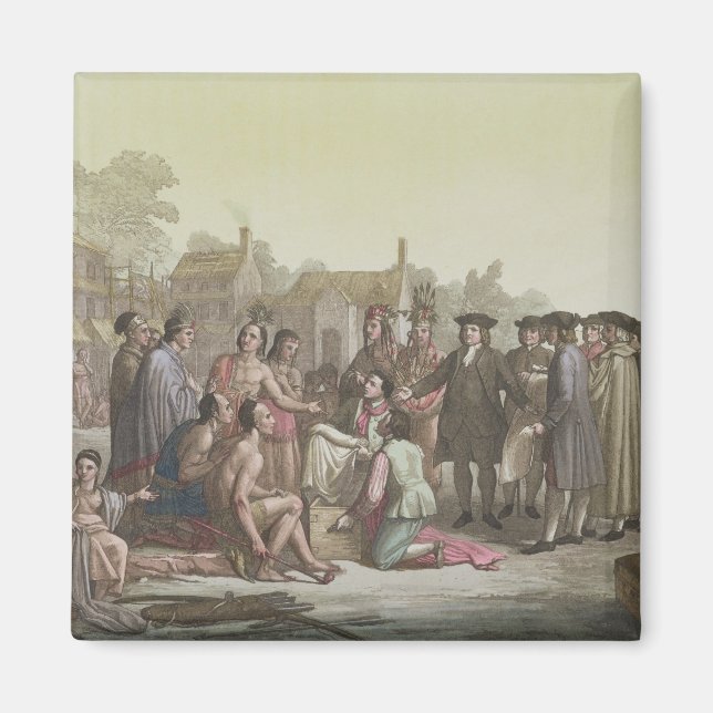 Íman William Penn negociando o tratado que conduz à (Frente)