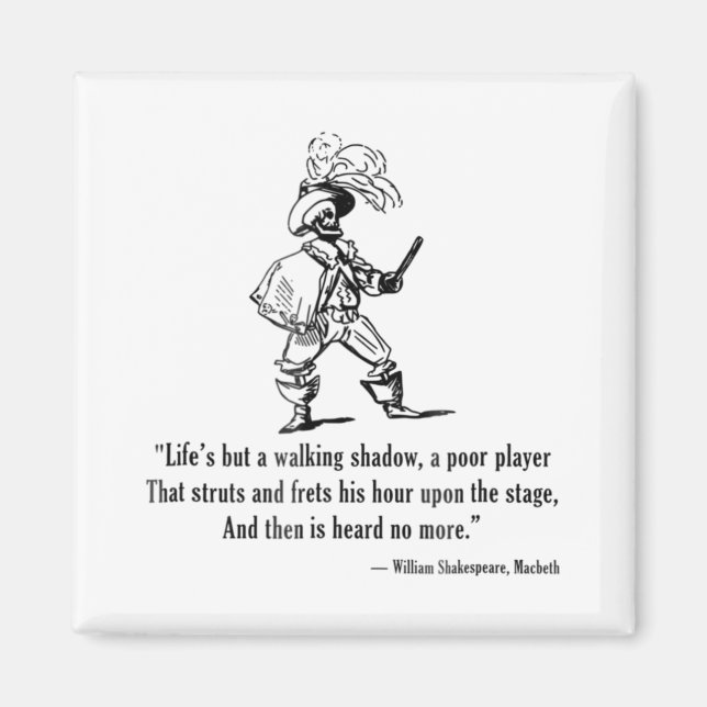 Íman William Shakespeare Macbeth Inglês Drama Morte TS (Frente)