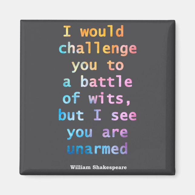Íman William Shakespeare Pastel Eu Vejo Que Você Está D (Frente)