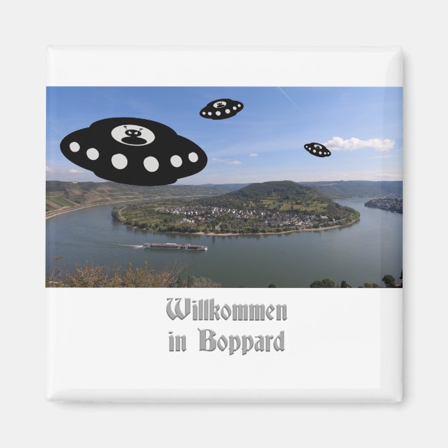 Íman Willkommen em Boppard. Bem-vindo a Boppard Happy a (Frente)