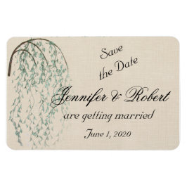 Íman Willow Branch no Casamento Linen Salve a Data