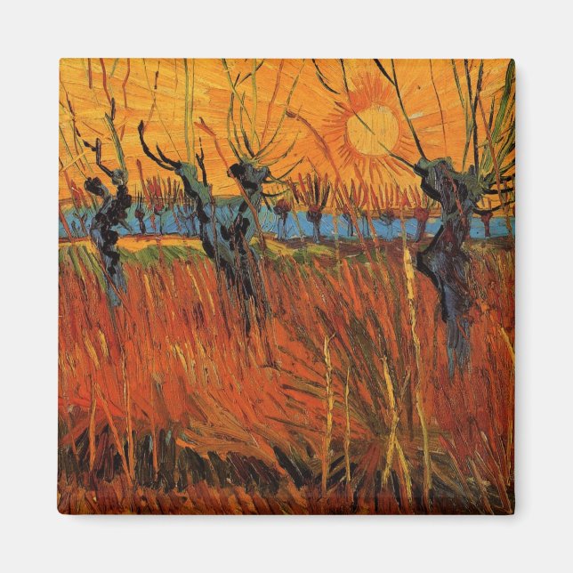 Íman Willows no Sunset por Vincent van Gogh (Frente)