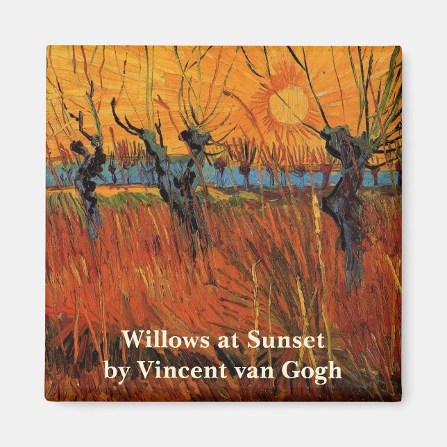 Íman Willows no Sunset por Vincent van Gogh (Frente)