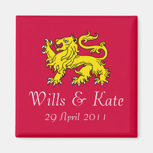 Íman Wills and Kate Royal Wedding Magnet (Red)