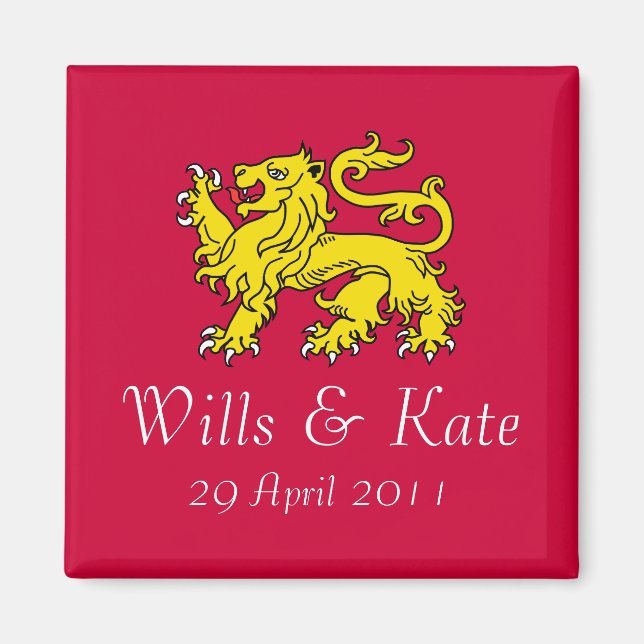 Íman Wills and Kate Royal Wedding Magnet (Red) (Frente)