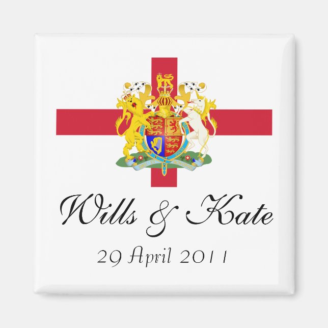 Íman Wills e Kate Royal Weding Keepsasaame Magnet (Frente)