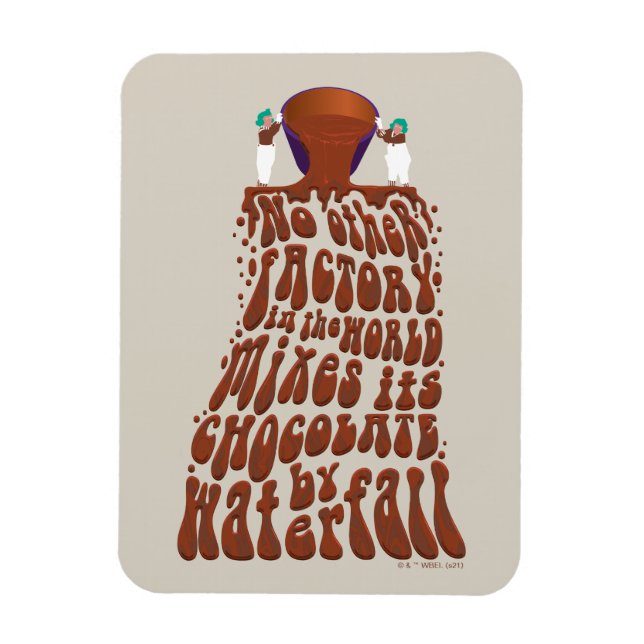 Íman Willy Wonka Chocolate Waterfall Typografia (Vertical)
