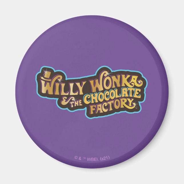 Íman Willy Wonka e o logotipo da fábrica de chocolate (Frente)