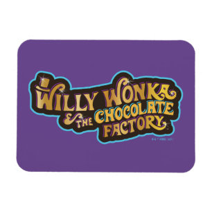 Íman Willy Wonka e o logotipo da fábrica de chocolate