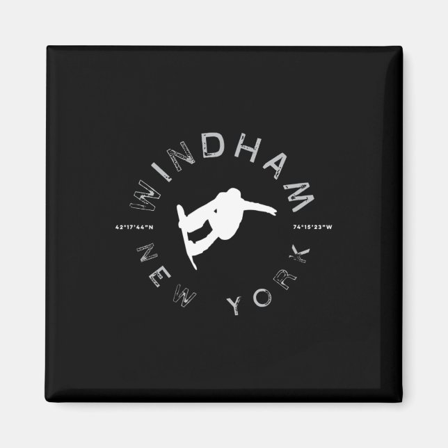 Íman Windham New York Vintage Retro Snowboard (Frente)