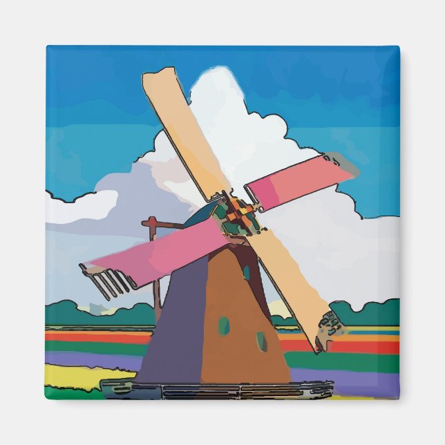 Íman Windmill, Dutch, adicionar texto (Frente)