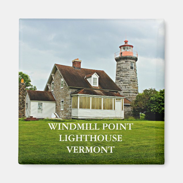 Íman Windmill Point Lighthouse, Vermont Magnet (Frente)