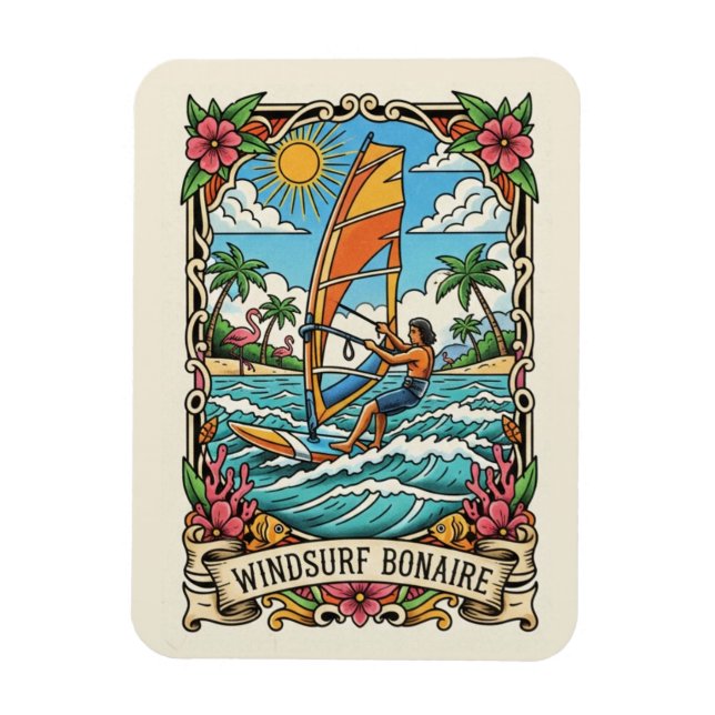 Íman Windsurfers em Bonaire Caribe Neerlandês (Vertical)