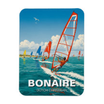 Windsurfers in Bonaire Dutch Caribbean