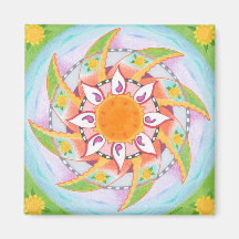 Windy Sunflower Refrigerator Magnet