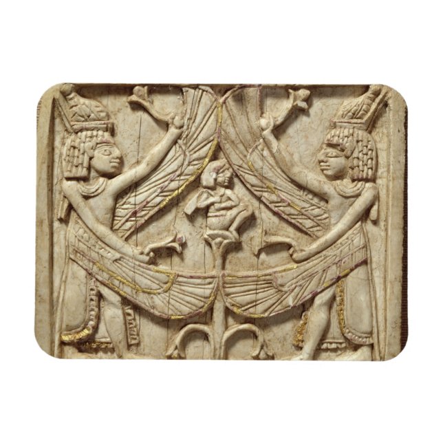 Íman Winged genii, Assyrian Período, c.750 BC (marfim) (Horizontal)