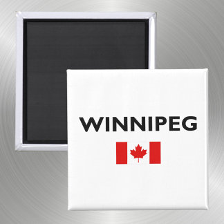 Íman Winnipeg Canadá Bandeira Canadense Cor-Clara