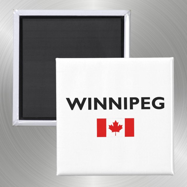 Íman Winnipeg Canadá Bandeira Canadense Cor-Clara (Criador carregado)