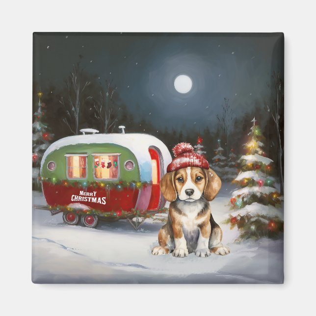 Íman Winter Beagle Caravan Christmas Adventure (Frente)