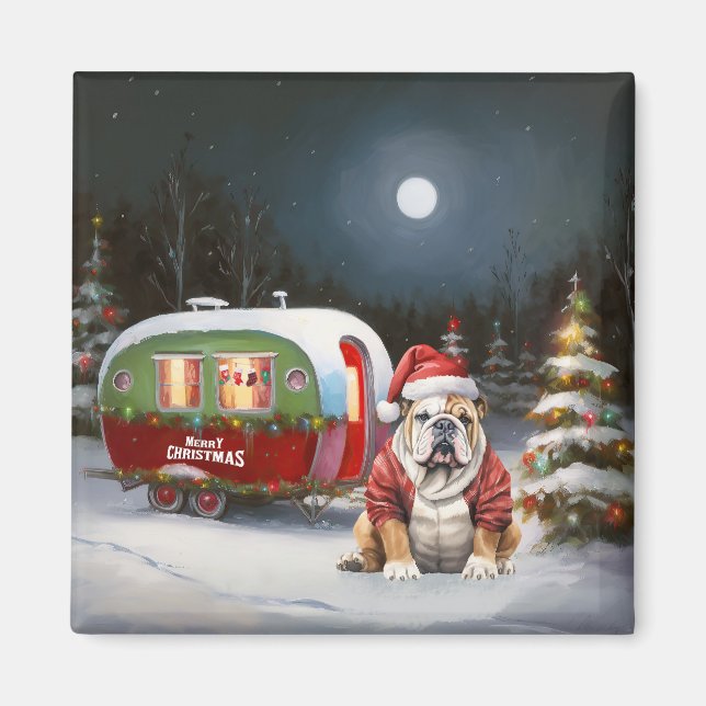 Íman Winter Bulldog Caravan Christmas Adventure (Frente)