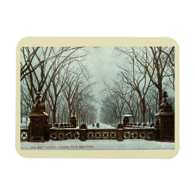 Íman Winter Central Park NY Vintage c1910 (Horizontal)