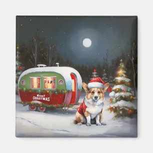 Íman Winter Corgi Caravan Christmas Adventure