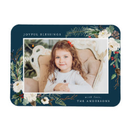 Íman Winter Floral | Imagem fotográfica de Natal