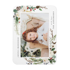Íman Winter Floral | Imagem fotográfica de Natal