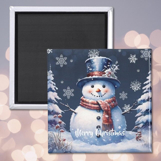 Íman Winter Forest Snowman Natal (Winter Forest Snowman Christmas Magnet)